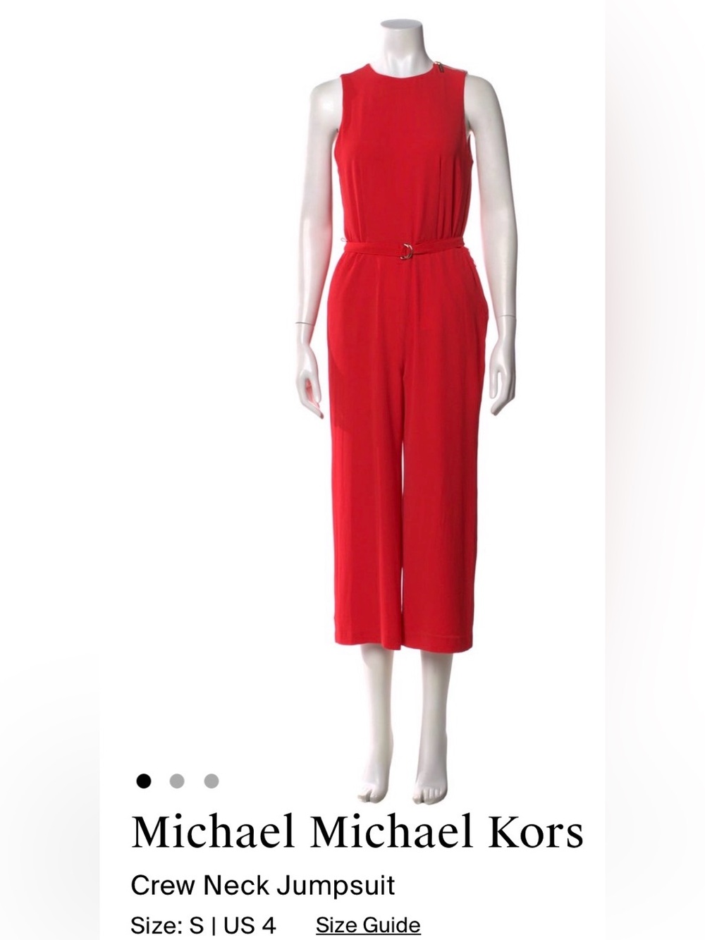 MICHAEL Michael Kors Sleeveless Red Cropped Wide-Leg Jumpsuit